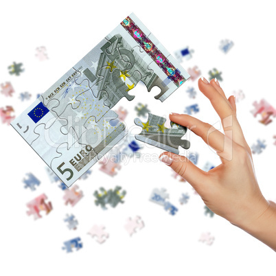 picture of puzzle for a banknote