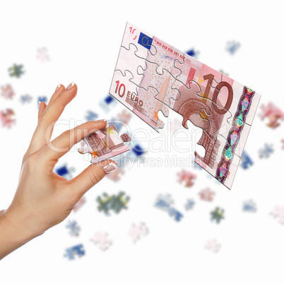 picture of puzzle for a banknote