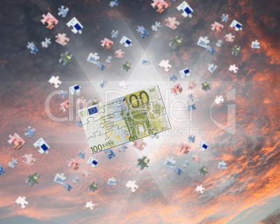 picture of puzzle for a banknote