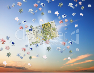 picture of puzzle for a banknote