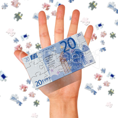 picture of puzzle for a banknote