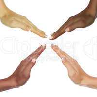 human hands as symbol of ethnical diversity