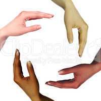 human hands as symbol of ethnical diversity