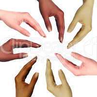 human hands as symbol of ethnical diversity