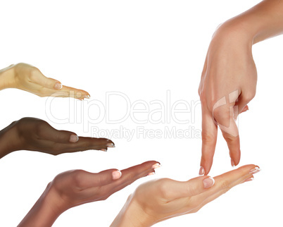 human hands as symbol of ethnical diversity