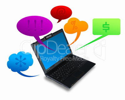 Laptop computer with symbols communication