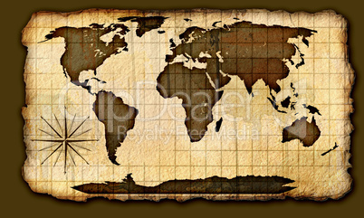 Old paper world map