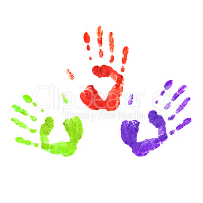 Handprints in different colors