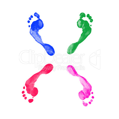 Footprints of different colors