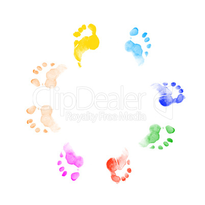 Handprints in different colors