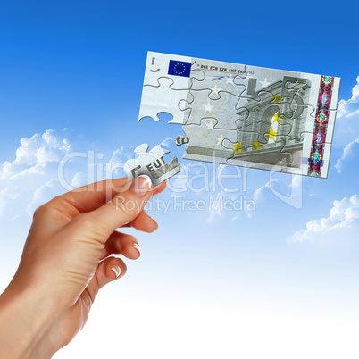 Puzzle of the euro banknotes