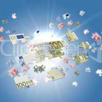 Puzzle of the euro banknotes