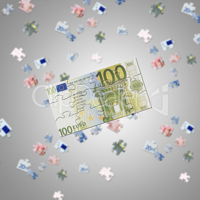 Puzzle of the euro banknotes