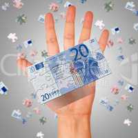 Puzzle of the euro banknotes