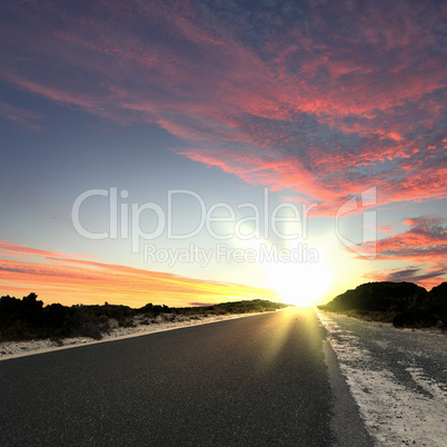 Asphalt road in countryside