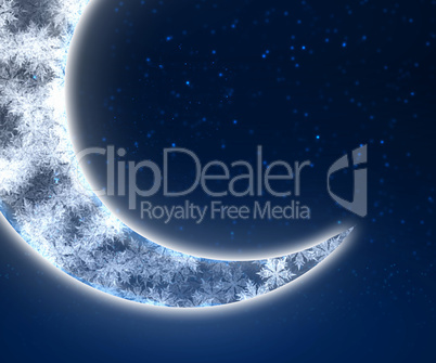 Night sky background with moon and stars