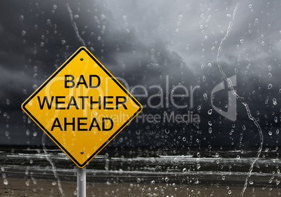 warning sign of bad weather ahead