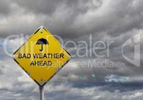 warning sign of bad weather ahead