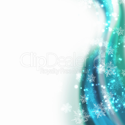 White background with colour snowflakes