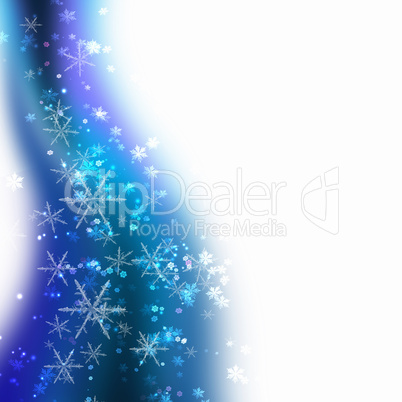 White background with colour snowflakes