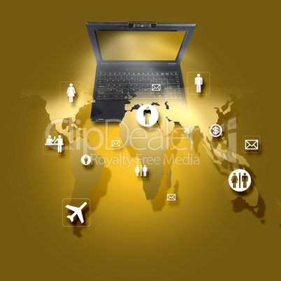 Laptop computer with symbols communication