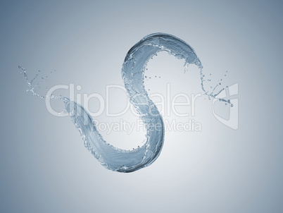 Water splashes against light blue background