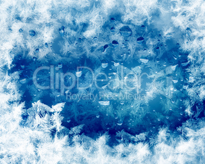 Winter background with white snowflakes