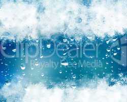 Winter background with white snowflakes