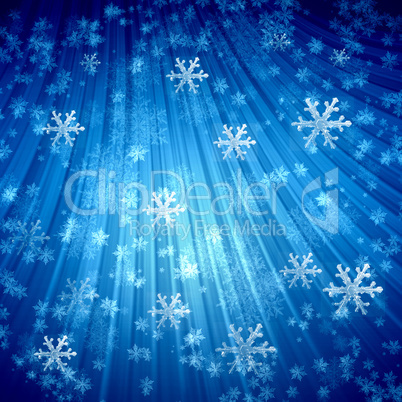 Winter background with white snowflakes