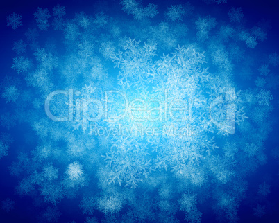 Winter background with white snowflakes