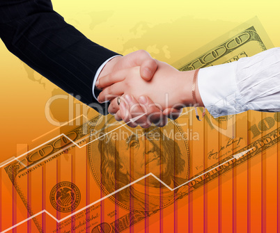 Handshake on an abstract background