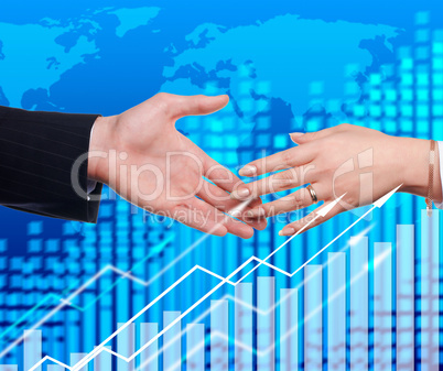 Handshake on an abstract background. Handshake on an abstract background.