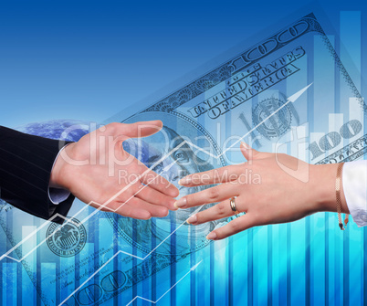 Handshake on an abstract background Handshake on an abstract background