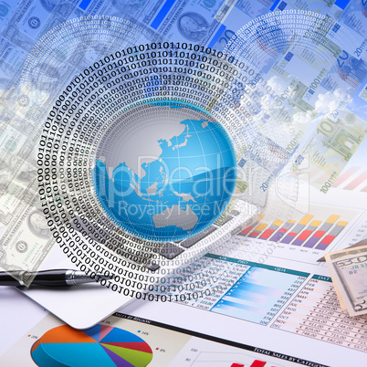 Financial and business charts and graphs