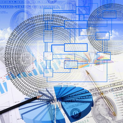 Financial and business charts and graphs