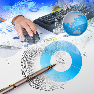 Financial and business charts and graphs