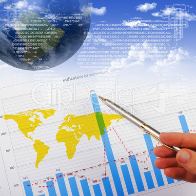 Financial and business charts and graphs