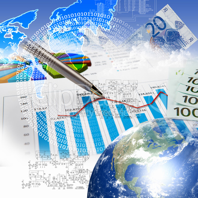 Financial and business charts and graphs