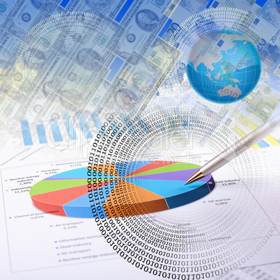 Financial and business charts and graphs