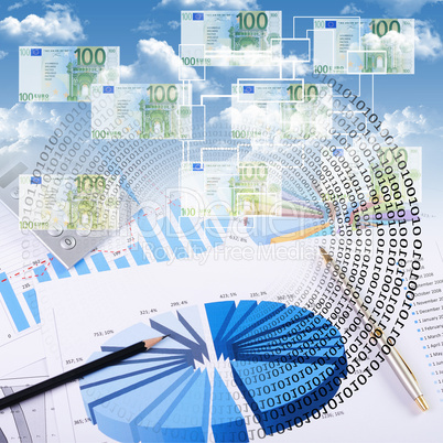 Financial and business charts and graphs