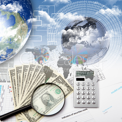 Financial and business charts and graphs