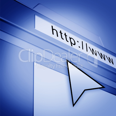 web page with arrow