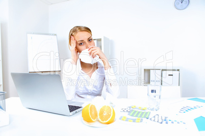 People with cold and flu  at work place