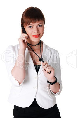 charming brunette business woman
