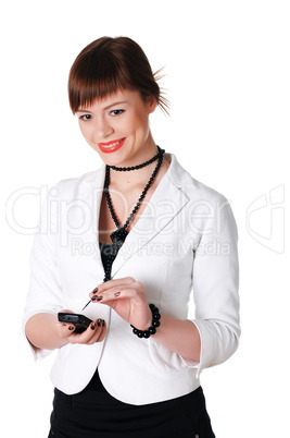 charming brunette business woman