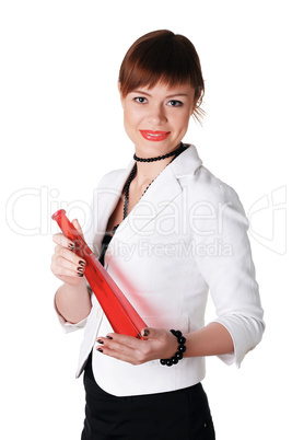 charming brunette business woman