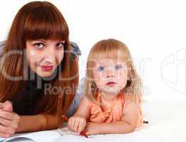 Young mother with little daughter