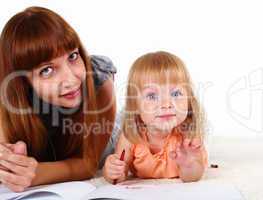 Young mother with little daughter