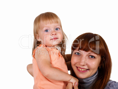 Young mother with little daughter