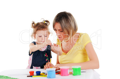 mom and her little daughter